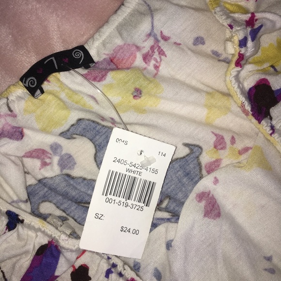 579 Colorful Floral Strapless Ruffle Romper NWT, Size S - Picture 3 of 3